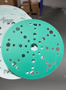 跨境FZ88陶瓷磨料薄膜绿砂6寸9孔150mm耐磨抗破损圆形植绒打磨片