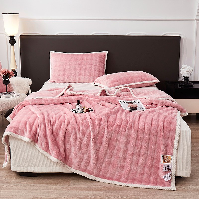 纯色仿兔毛绒毯会销礼品加厚法兰绒毯子促销店庆活动礼品毛毯