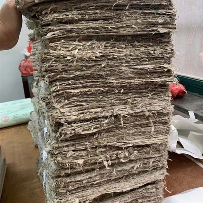 古法纯手工桑皮土纸毛边纸褚构皮麻纸书画小写意做旧老纸土纸