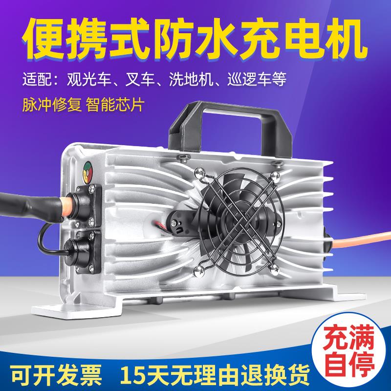 24V48V25a洗地机扫地车智能充电器电动观光车清扫车电瓶充电机36V