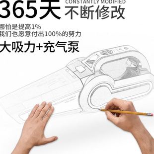 舒帝卡四合一车载吸尘器120W车用打气泵大功率干湿两用吸尘器