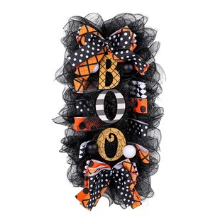 港之恋跨境万圣节花环门挂花圈鬼节惊悚南瓜花环门牌庭院装饰挂件