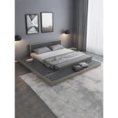 侘寂风床日式 榻榻米床小户型落地床架北欧矮床覆式 二楼儿童地台床