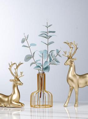 招财鹿摆件家居装饰品创意客厅电视酒柜玄关小北欧轻奢现代工艺品
