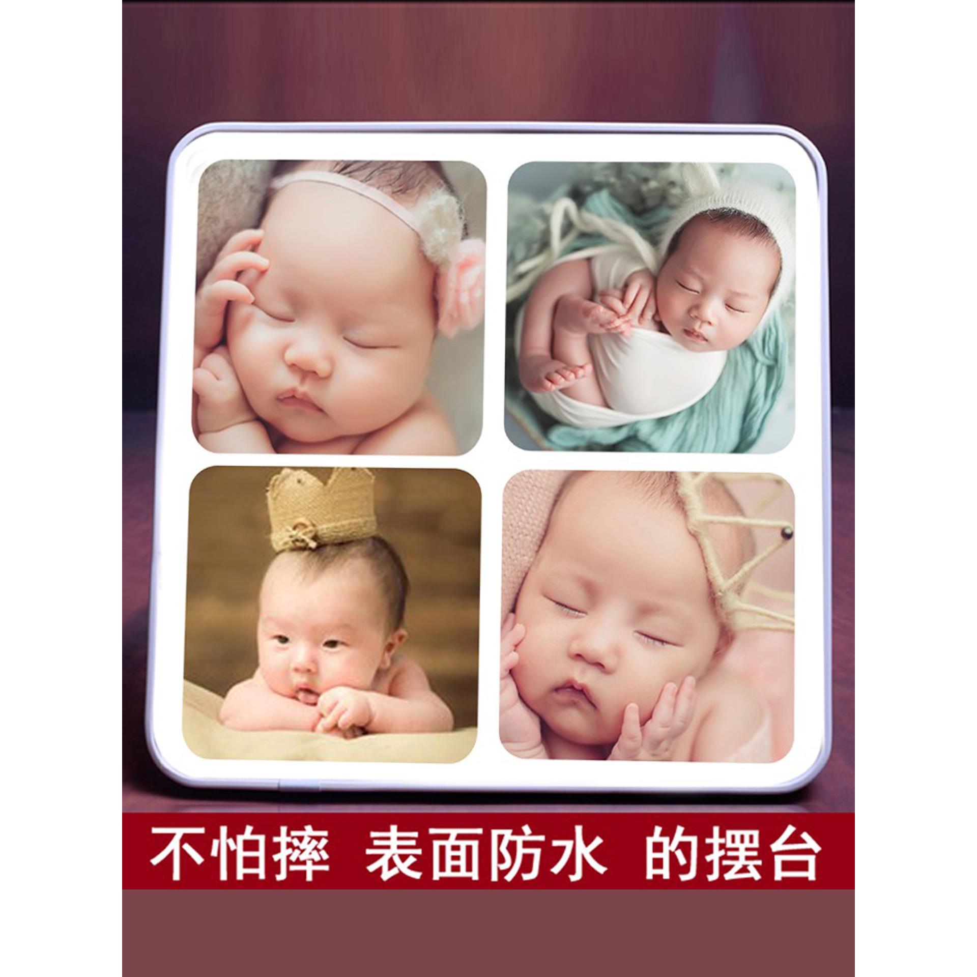 六九宫格水晶相框摆台拉米娜版画挂墙寸白色相框长正方形照片定制