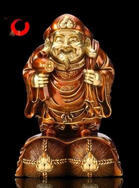 大黑天财神像 铜像 密宗招手三面财神大黑天家居风水吉祥招财摆件