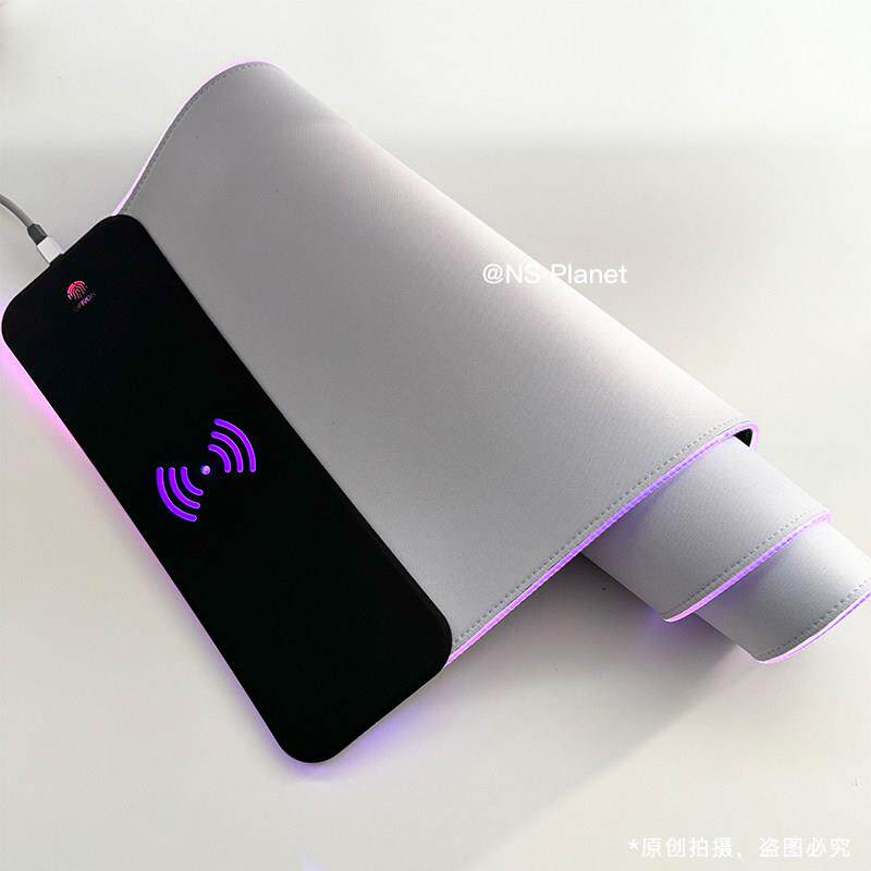 手机无线 线充电滑鼠垫超大号电竞游戏专用幻彩RGB发光15W快充桌