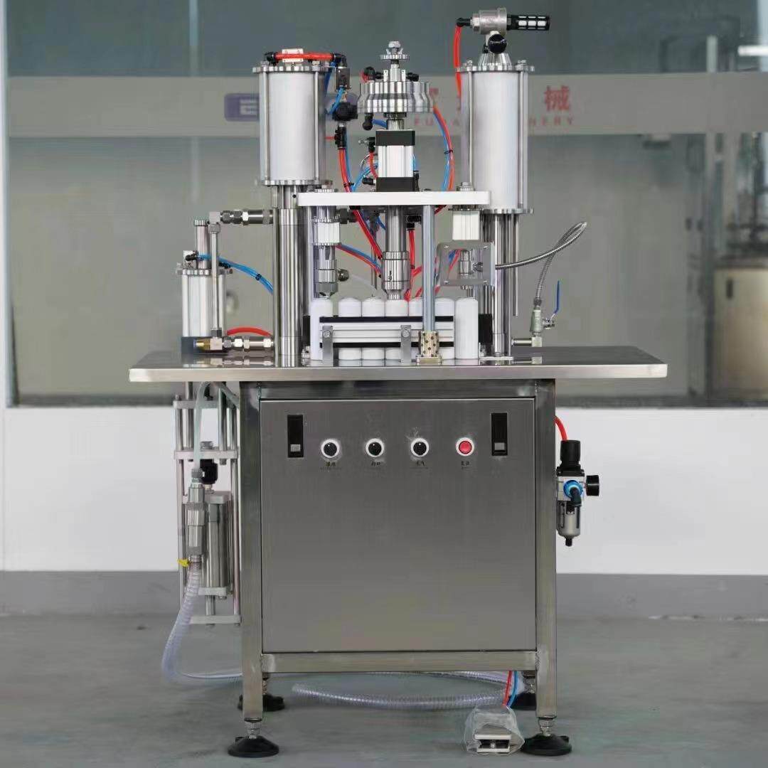 半自动气雾剂灌装机QGB-900H型 厂家直销杀虫剂喷雾剂灌装机