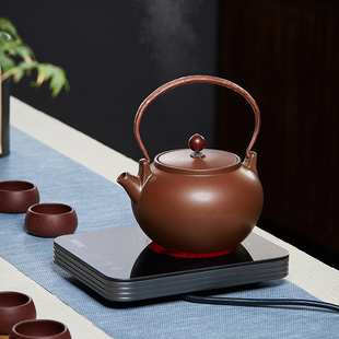 紫砂煮茶壶电陶炉烧水壶功夫茶具家用提梁壶手工功夫茶具煮普洱茶