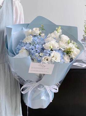 全国绣球混搭玫瑰花束鲜花速递北京上海广州同城生日配送女友花店