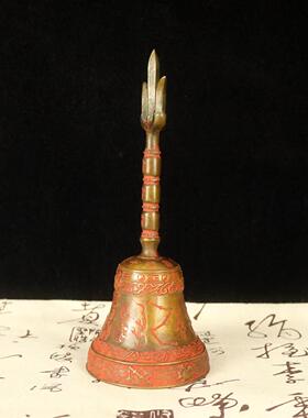 道用涂朱砂款刻字雨渐耳紫微讳八卦铃铛纯铜八宝太极八卦铃铛