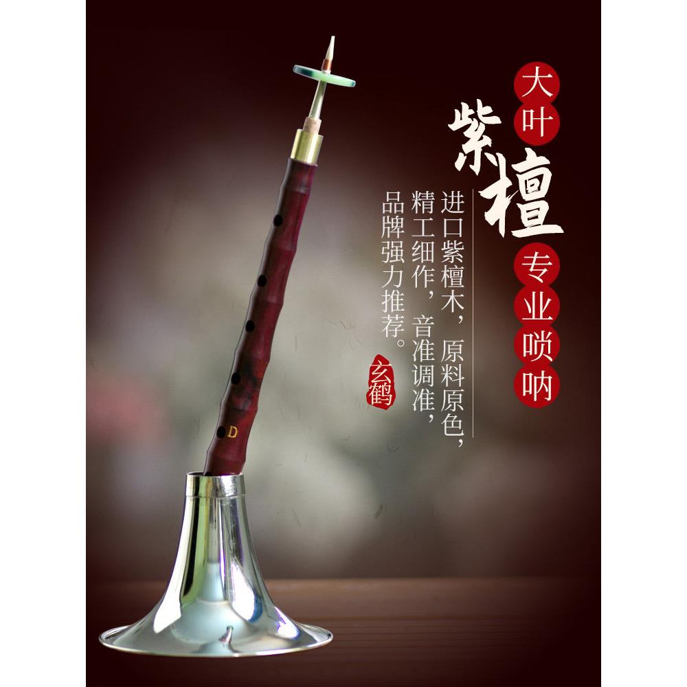 宣和唢呐初学者专业大叶紫檀成套演奏唢呐小F/D/C/大g音