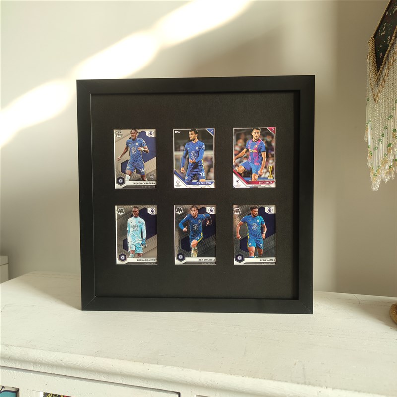 宝可梦游戏王NBA篮球足球球星卡挂墙陈列架展示简约实木装裱相框