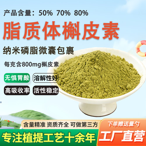 脂质体槲皮素80% 水溶性纳米磷脂包裹槐米提取食品级原料厂家正品