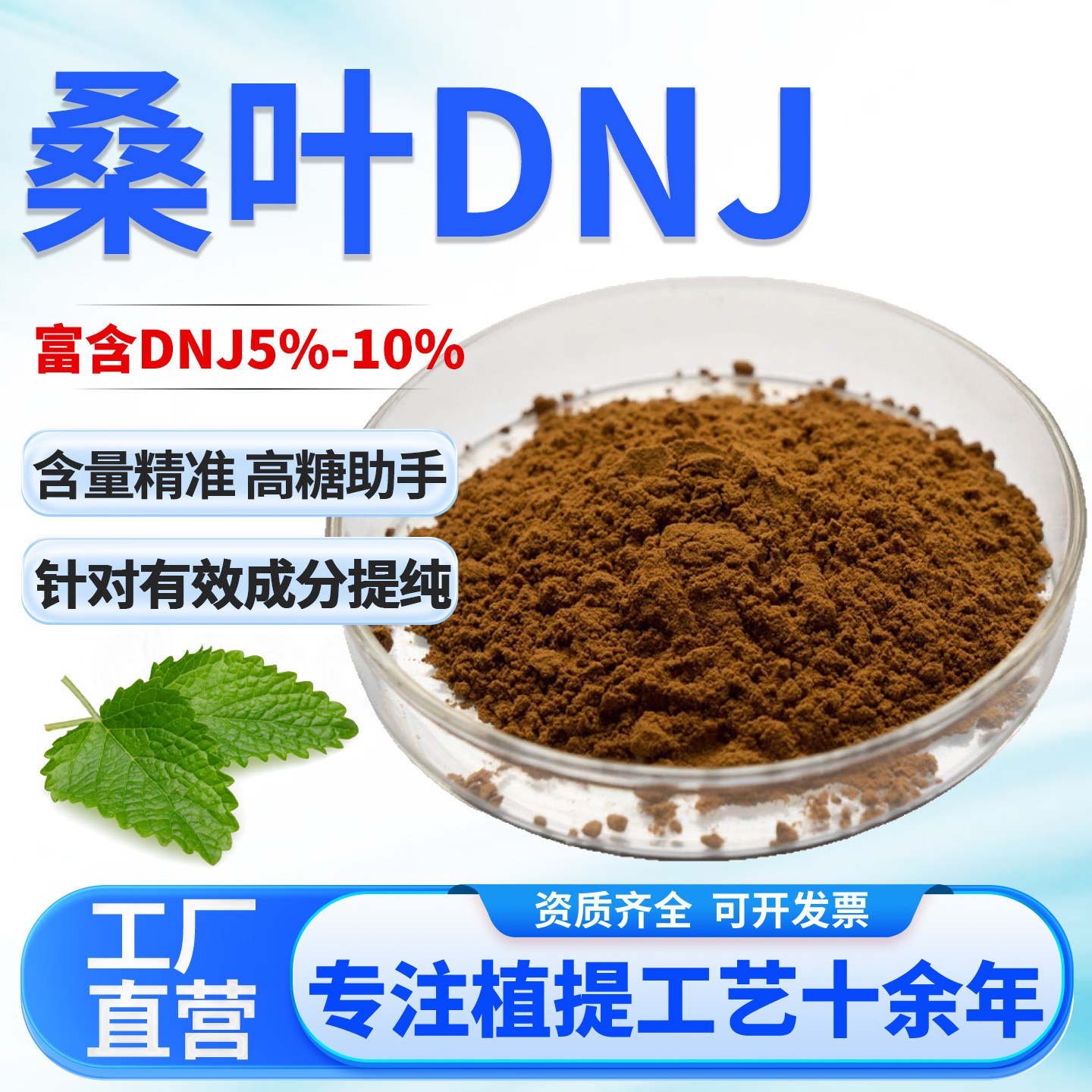 桑叶DNJ10%1-脱氧野尻霉素桑叶提取物水溶性桑叶粉食品级原料正品