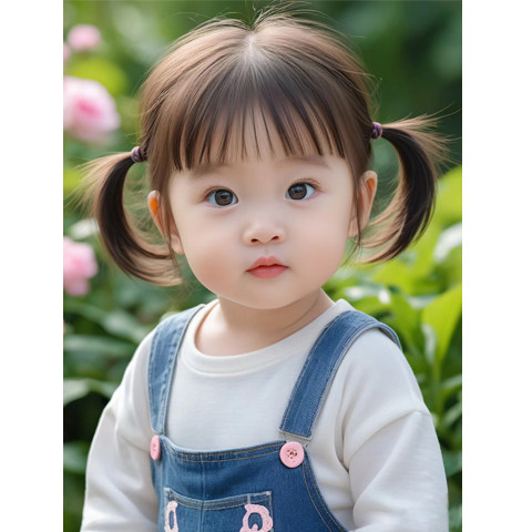 大眼睛女孩画宝宝海报婴儿图片娃娃画报墙贴备孕照片画像儿童照片