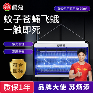 榄菊灭蚊灯家用室内灭蝇灯餐厅饭店户外用电灭蚊子器商铺挂墙驱蚊