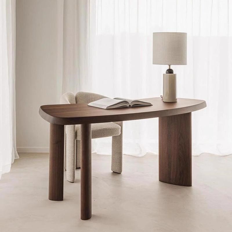 2024新款黑胡桃白蜡木书桌新中式简约写字桌书房酒店民宿办公室