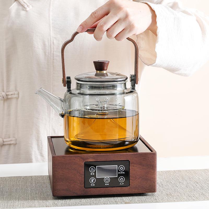 电陶炉耐高温玻璃煮茶壶全烧水泡茶专用家用养生花茶具提梁蒸茶器
