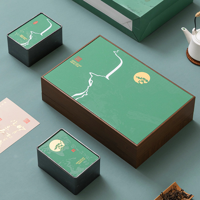 岩茶叶礼盒空盒茶叶包装空礼盒大红袍泡袋摆泡茶叶礼盒装空盒定制
