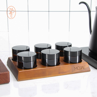 MOJAE/摩佳咖啡储豆罐套装吧台闻香瓶多功能复古咖啡豆样品展示架