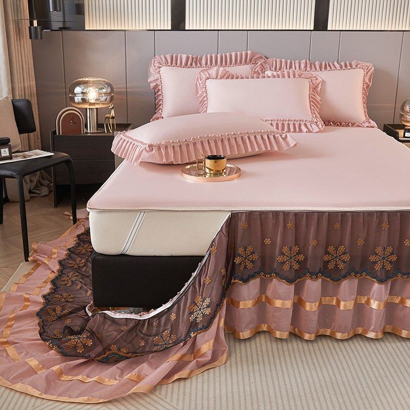 新款夏季冰丝凉席三件套可拆卸冰豆豆空调软席子床裙床罩款可机洗,床上用品,冰丝席,淘宝优惠券,粉丝福利购,淘宝优惠卷