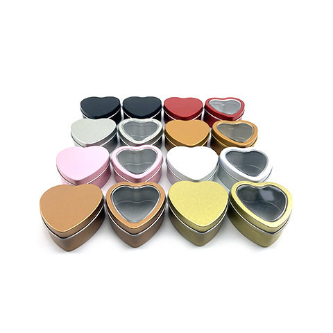 心形铁盒现货爱心婚礼多色马口铁盒喜糖耳饰首饰异形开窗收纳盒