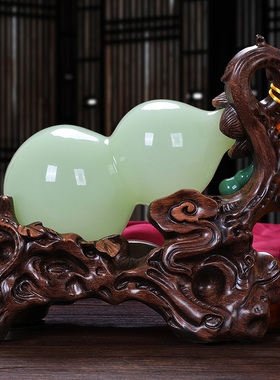 琉璃玉石葫芦摆件风n水鎮宅招财家居装饰品客厅电视柜玄关开业礼