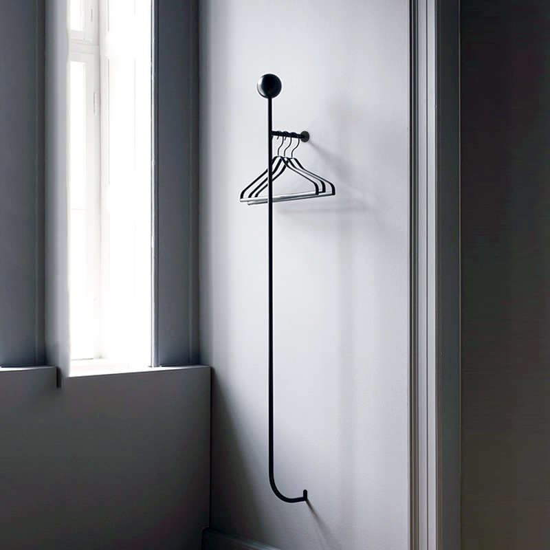 北欧多功能衣帽架壁挂创意家x用卧室挂衣架墙上铁艺简易衣架转角