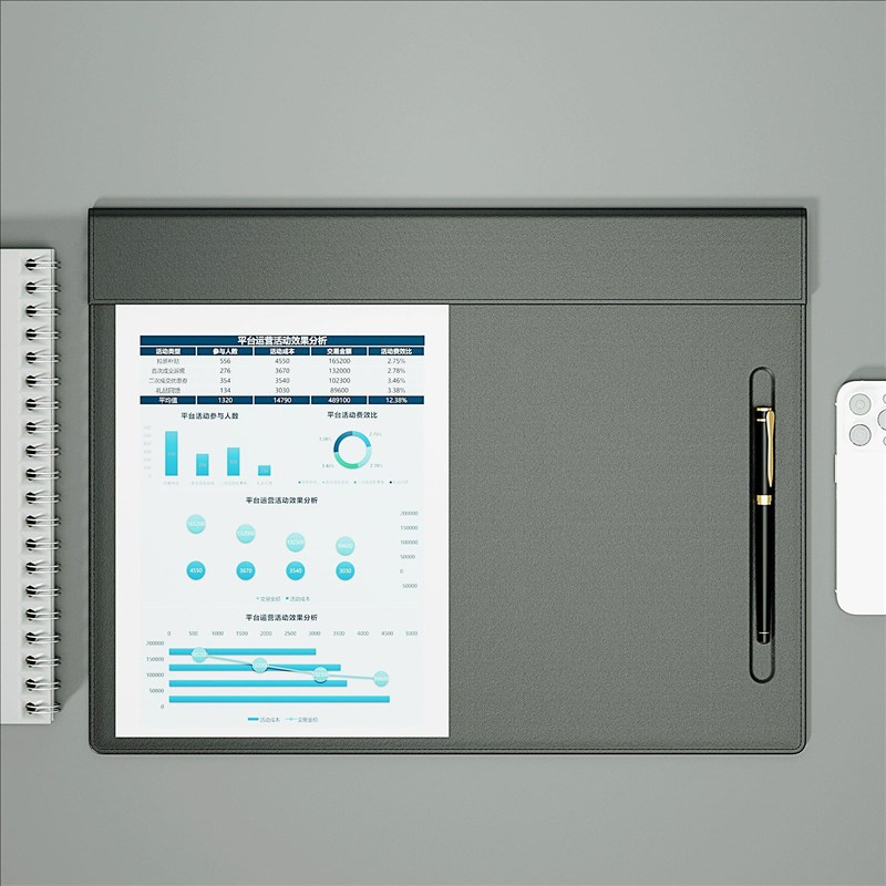 黑色A3皮革写字板办公桌r笔槽垫文件夹签约垫商务前台定制尺寸log