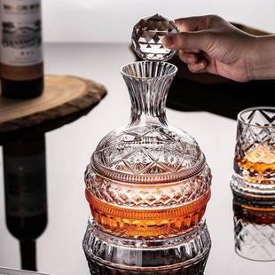 分酒器醒酒壶 星钻旋转醒酒器红酒杯子家用高颜值轻奢玻璃酒具套装