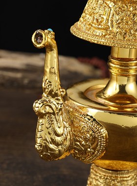 合金金色藏传用品尼p泊尔文巴壶净水瓶贲巴壶灌顶密宗法器宝瓶
