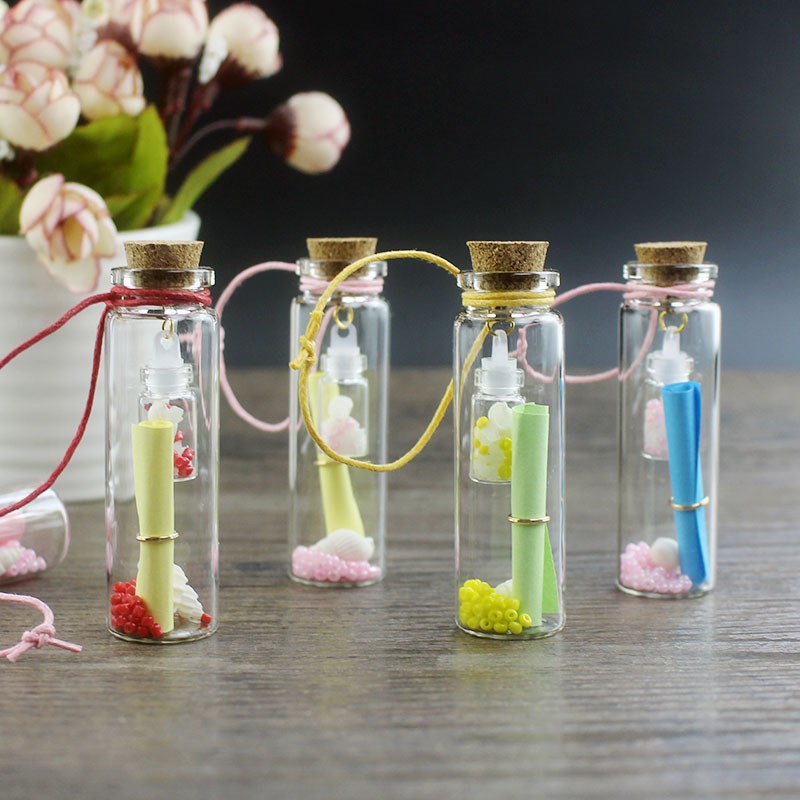 包邮可挂树上荧光砂瓶中瓶许愿瓶中考加油学校装饰便签瓶好心情瓶