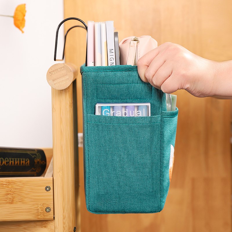 床头置物架宿舍上铺神器大学生床边挂篮床上布艺挂篮寝室收纳挂袋