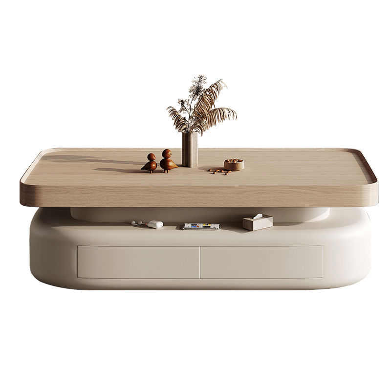 简约现代客厅家用茶几北欧ins网红创意轻奢原木奶油风长方形桌子