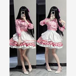 四季夏目枣子姐粉裙女仆cos服 星光咖啡馆与死神之蝶cosplay服装