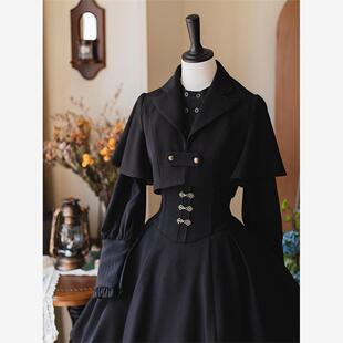 森林颂歌 秋冬新款日系哥特暗黑设计感斗篷外套设计感半裙三件套