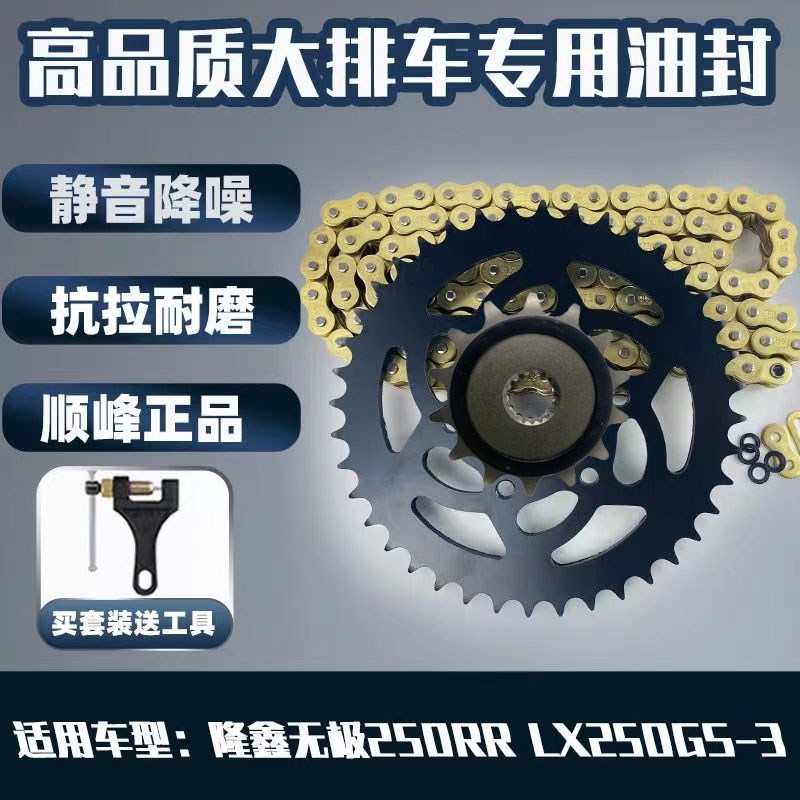 适用隆鑫无极250RR LX25y0GS-3 油封炼条牙盘炼条套炼三件套