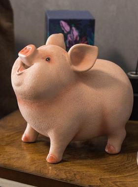 家点靓 可爱小猪存钱罐摆件创意客厅酒柜装饰十二生肖猪年吉祥物