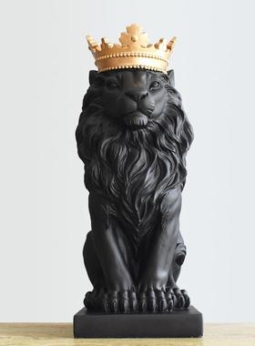 北欧现代简约狮子雕塑摆件动物艺术品 家居饰品客厅软装工艺品