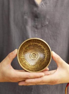 梵木果颂钵尼泊尔手工佛音碗瑜伽钵梵音钵静心钵铜磬法器钵盂