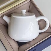 纯手工精工240ml纯白色羊脂玉瓷茶壶家用功夫茶套装 茶壶大容量