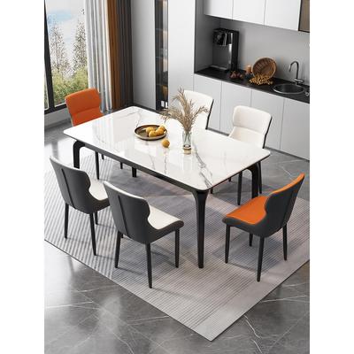 岩板餐桌椅组合2025新款家用吃饭桌小户型轻奢现代简约长方形桌