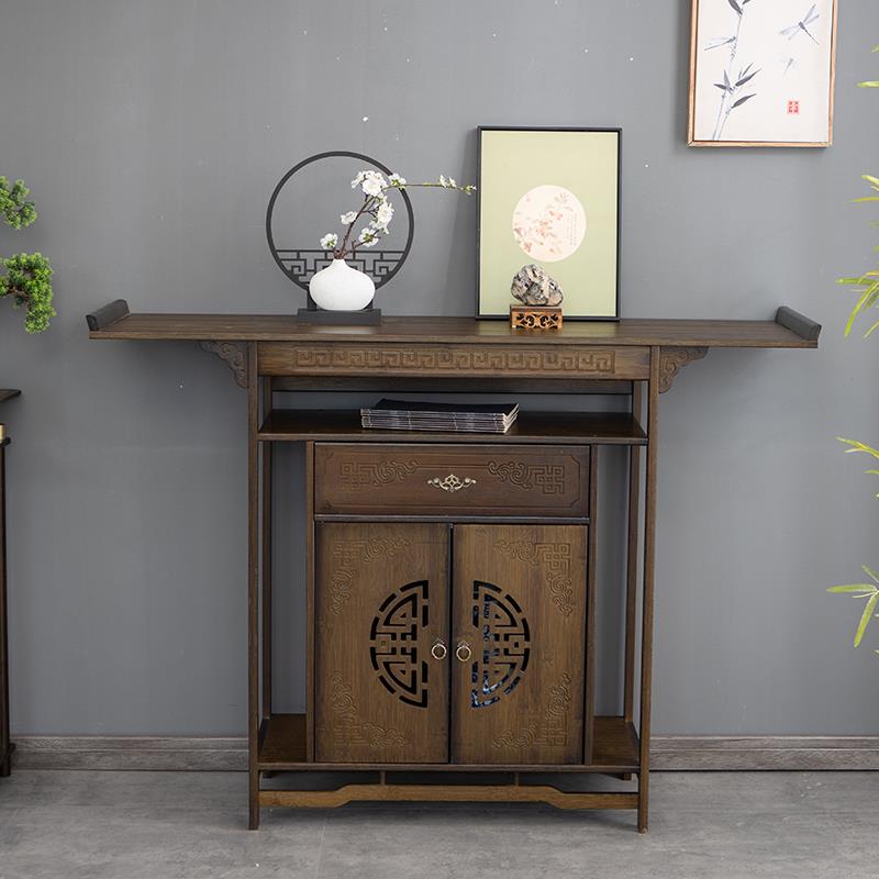 新中式玄关柜玄关桌靠墙条案窄长条桌供桌家用条几案台端景台轻奢