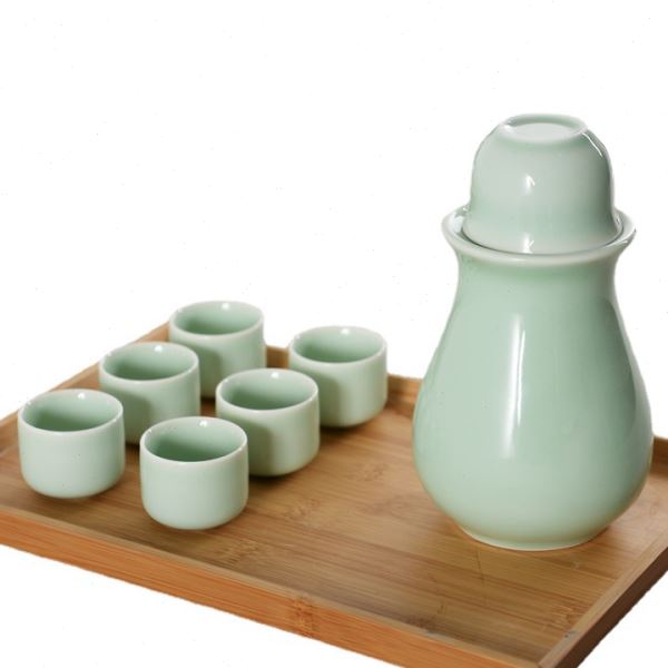 青瓷酒具套装带盘 陶瓷酒壶分酒器清烈酒杯黄酒杯酒盅