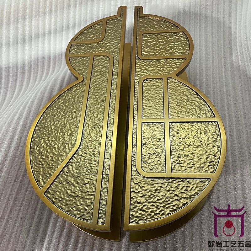 定制中式仿古大门k拉手玻璃别墅酒店ktv包间木门把手会所门大拉手