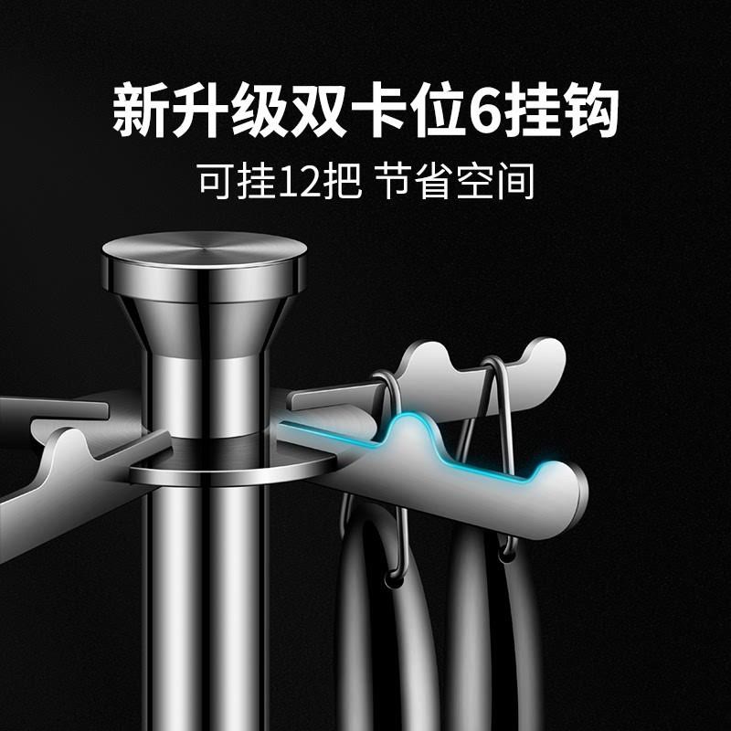 家用304不锈钢旋转厨具挂w架铲锅铲挂架厨房勺收纳架挂钩置物架