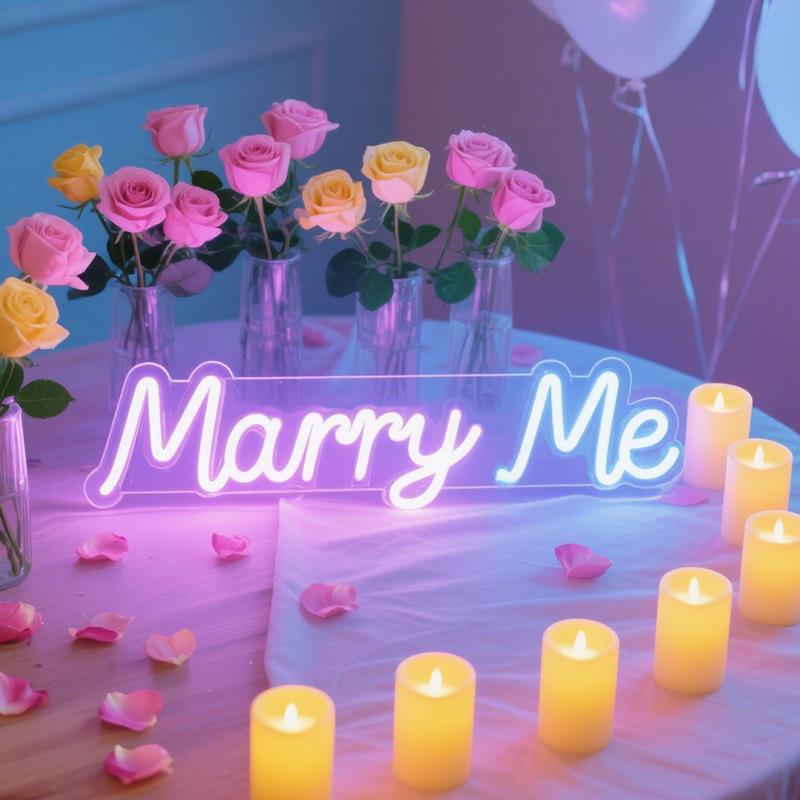 求婚灯牌marryme霓虹灯定制派对led舞台场景布置氛围道具灯装饰灯