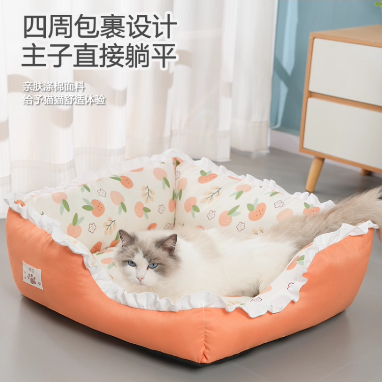 方形花边猫窝四季通用保暖舒适