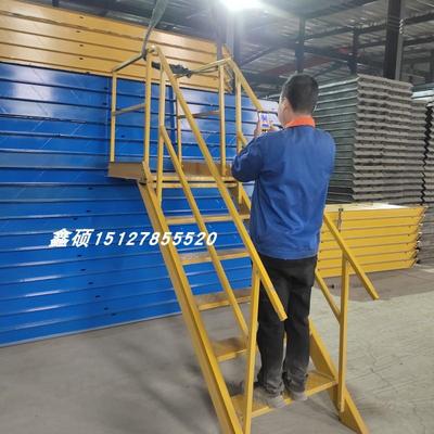 基坑钢斜体梯上下行人钢梯 建筑工地基坑爬梯 基坑钢梯 45度斜梯